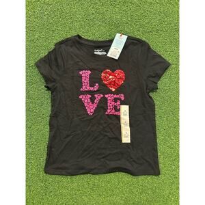 Cat & Jack short-sleeve black T-shirt with a "LOVE" graphic